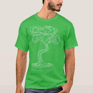 Bonsai Motif Hand Drawn Tree Zen Linie Zeichn T-Shirt
