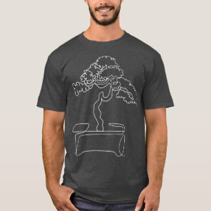 Bonsai Motif Hand Drawn Tree Zen Linie Zeichn T-Shirt