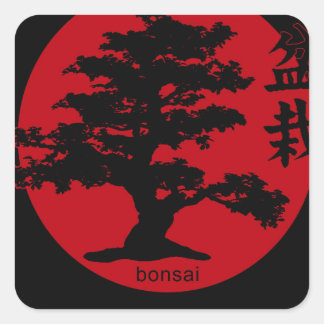 Bonsai Quadratischer Aufkleber