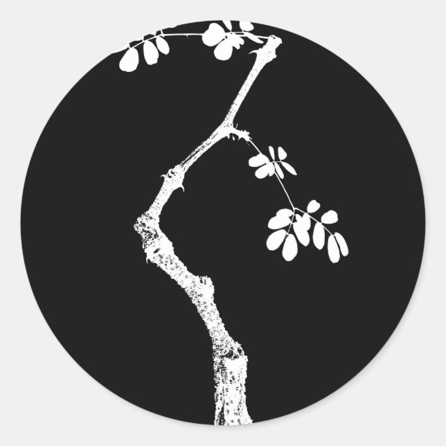 Bonsai Runder Aufkleber (Vorderseite)