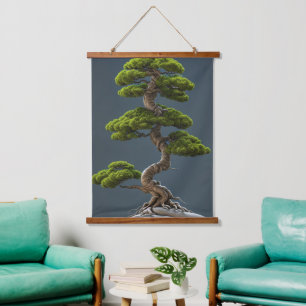 Bonsai-Teppich Wandteppich Mit Holzrahmen