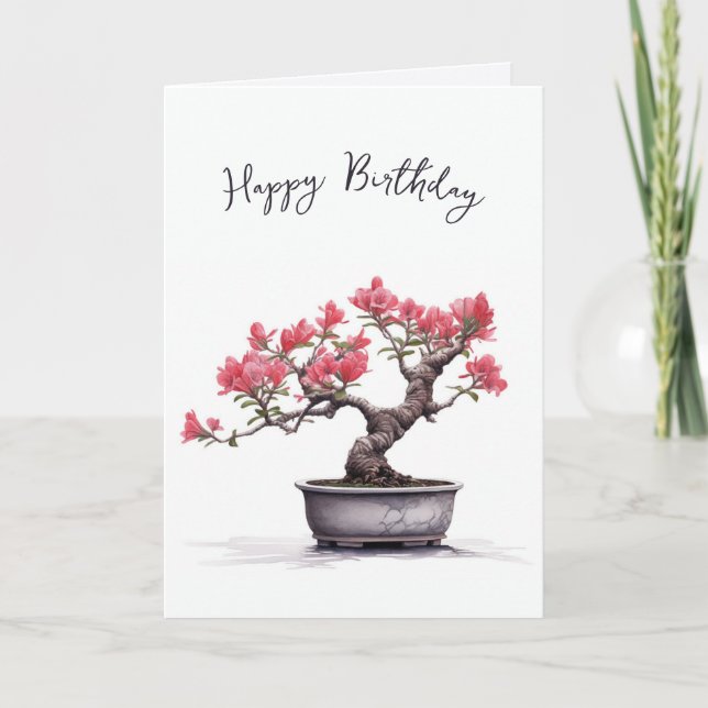 Bonsai Tree Birthday Karte (Vorderseite)