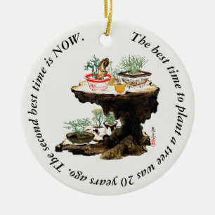Bonsai Tree Botanische Pflanze Japanische Wasserfa Keramik Ornament