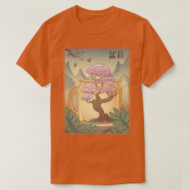 Bonsai Tree Japanese Sakura Cherry Blossom Tree Ae T-Shirt (Design vorne)
