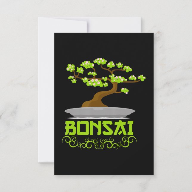 Bonsai Tree Japanisches Kanji Dankeskarte (Vorderseite)