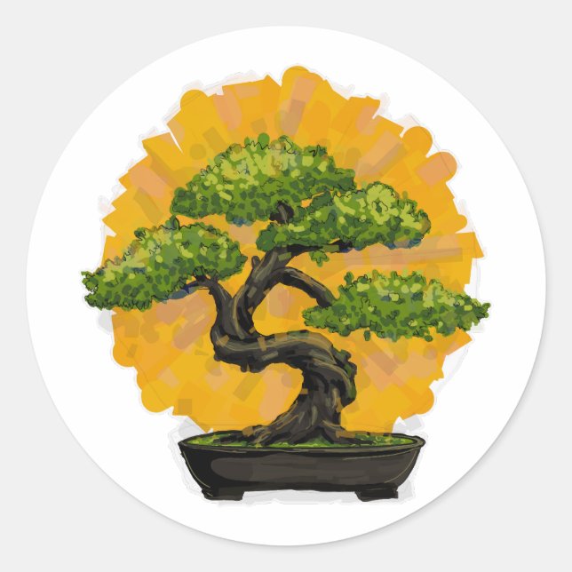 Bonsai Tree Lover Runder Aufkleber (Vorderseite)