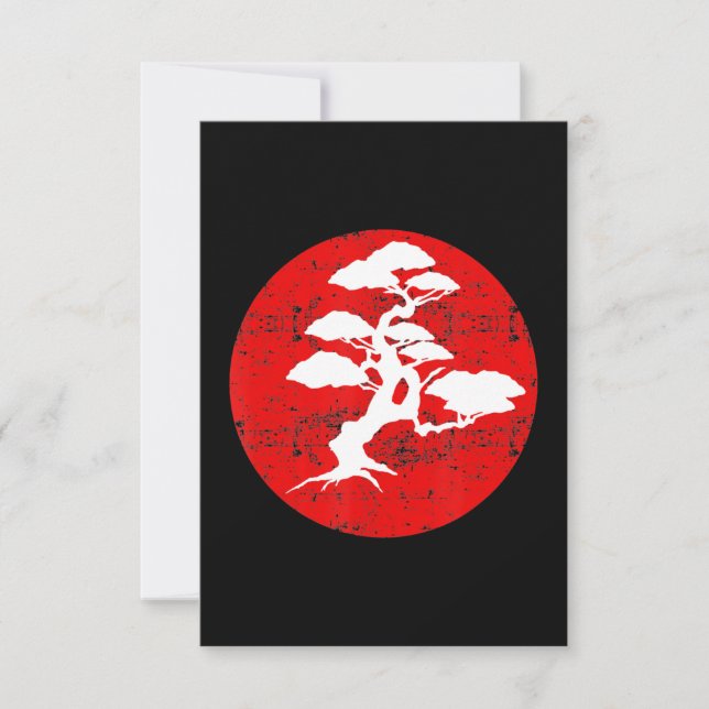 Bonsai Tree Red Sun Karate Geschenk Dankeskarte (Vorderseite)