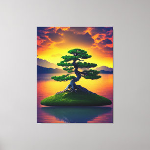 Bonsai Tree Reflection Canvas Print Leinwanddruck