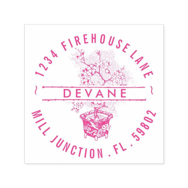 Bonsai Tree Self-Inking Rücksendeadresse Briefmark Permastempel (Design)