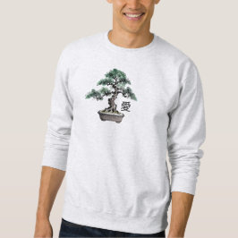 Bonsai Tree Sumi-e Style Japanese Love Calligraphy Sweatshirt