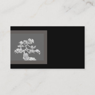 Bonsai Tree Visitenkarte schwarz und grau
