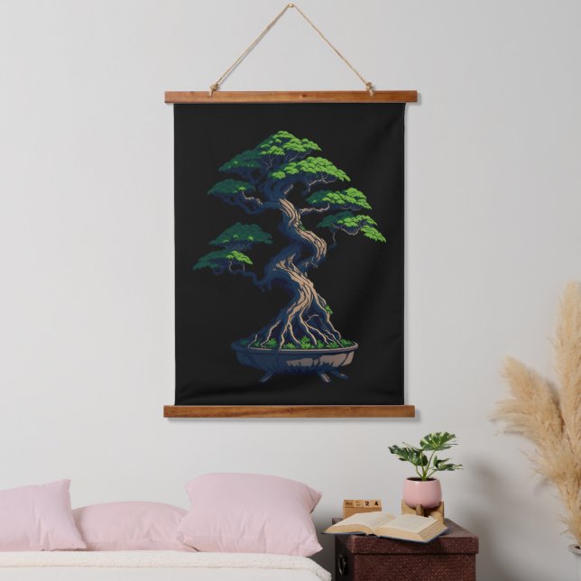 Bonsai Tree Wandteppich Mit Holzrahmen (Schlafzimmer)