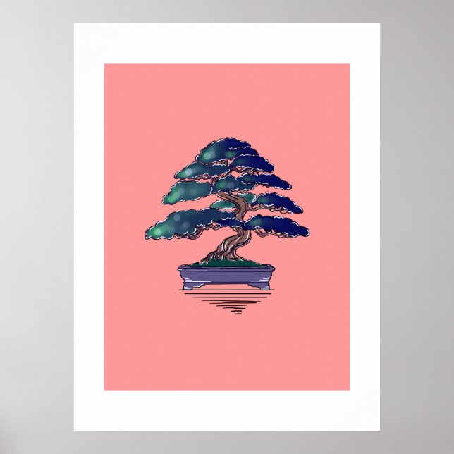 Bonsai Zen Minimal  Poster (Vorne)