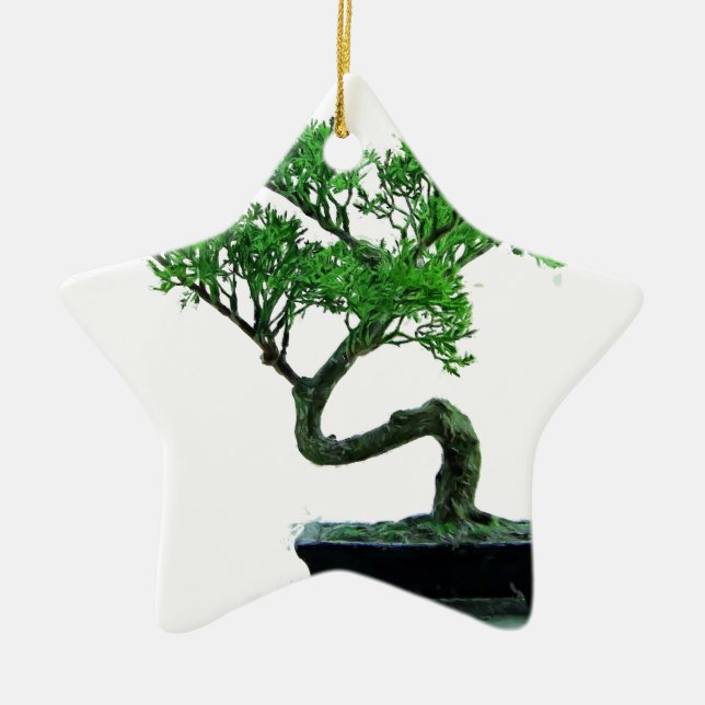 Bonsaibaum Malerei Keramik Ornament (Vorne)