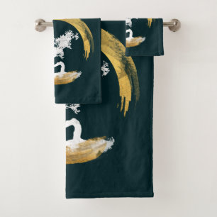 Bonsais-Baum. Zen Enso Kreis. Feng Shui Calligraph Badhandtuch Set
