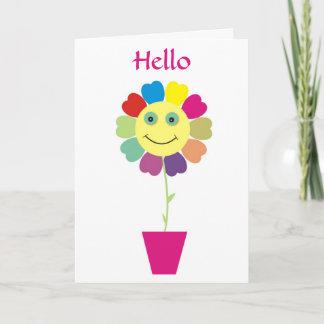 Bonsoir Bonne carte de voeux de tournesol à visage