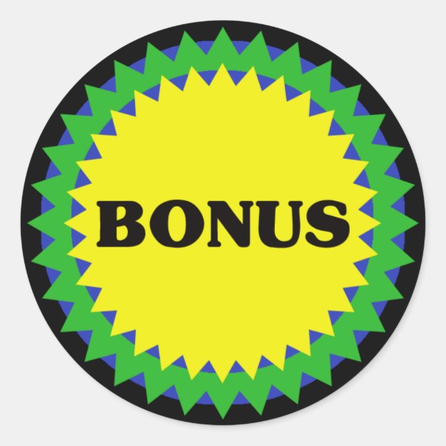 BONUS-Aufkleber für den Einzelhandel Runder Aufkleber (Vorderseite)