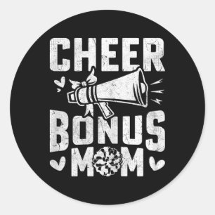 Bonus Cheer Mom - Cheerleading-Mutter Cheerleader Runder Aufkleber