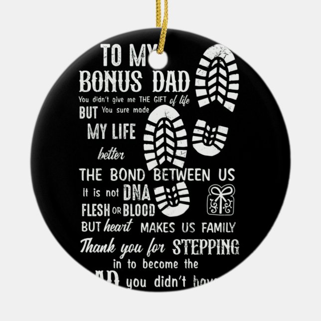 Bonus Dad Fathers Day Stepdad for Daughter Son Keramik Ornament (Vorne)