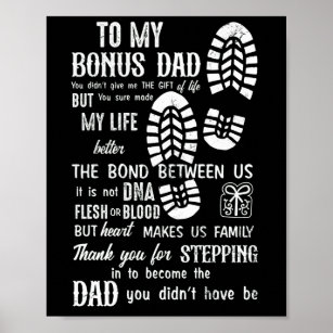 Bonus Dad Fathers Day Stepdad for Daughter Son Poster