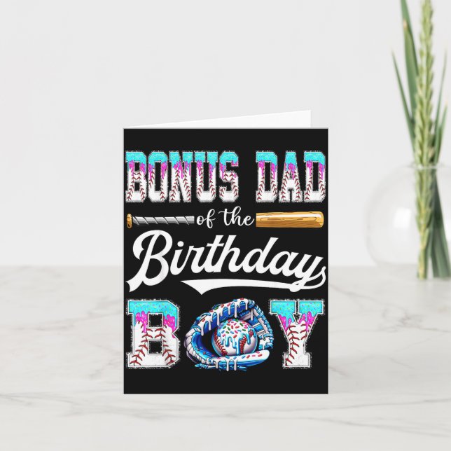 Bonus Dad Of The Birthday Boy Baseball Ice Cream D Karte (Vorderseite)