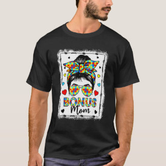Bonus-Mama Autism-Bewusstsein Mama-Leben Unordentl T-Shirt