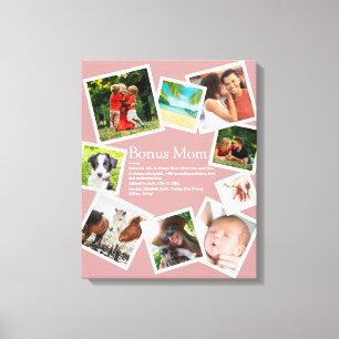 Bonus-Mama-Definition Blush-Pink 9-Foto-Collage Leinwanddruck