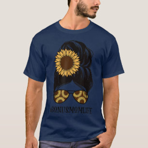 Bonus Mama Life Messing Bun Mama Leben mit Herbstl T-Shirt