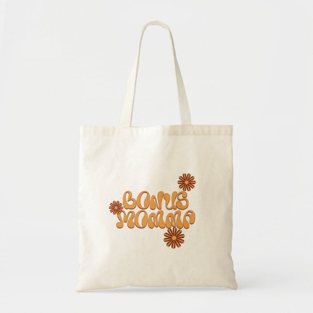 Bonus Momma Liebe - Retro Floral Tote Beutel Tragetasche (Vorne)