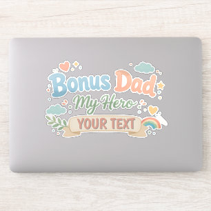 Bonus Papa Mein Held Personalisiert Süß Ästhetisch Aufkleber