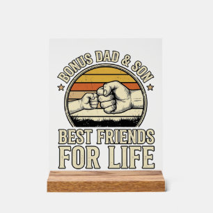 Bonus Papa & Sohn beste Freunde Vintage-Shirt-Desi Acrylschild