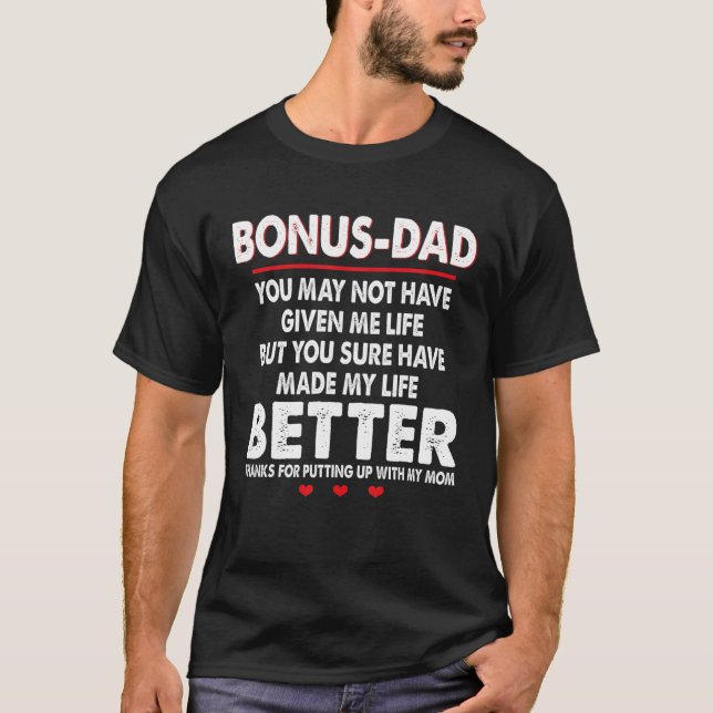 Bonus Vater Danke, dass Sie mit meiner Mama Schrit T-Shirt (Vorderseite)