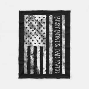 Bonus Vater je US Flag Vintag Patriot Stepdad Men Fleecedecke