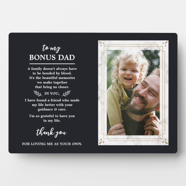 Bonus Vater Marmor Foto Frame Navy Fotoplatte (Vorderseite)