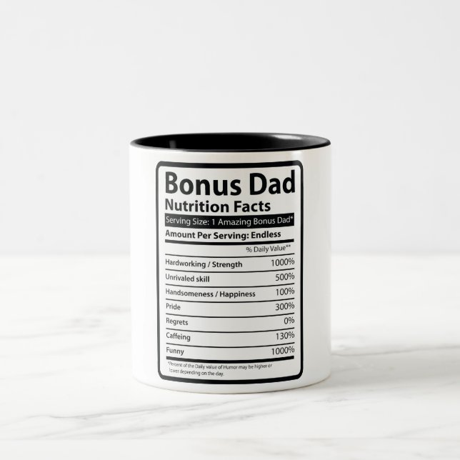 Bonus Vater Nutrition Fakten Zweifarbige Tasse (Mittel)