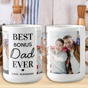 BONUS VATER Personalisiert 2 Foto Vatertag Kaffeetasse