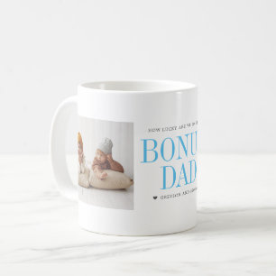 "Bonus Vater" Step Vater   Zwei FotoCollage Kaffeetasse