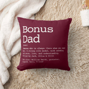 Bonus Vater Stepdad Definition Burgundy Red Kissen