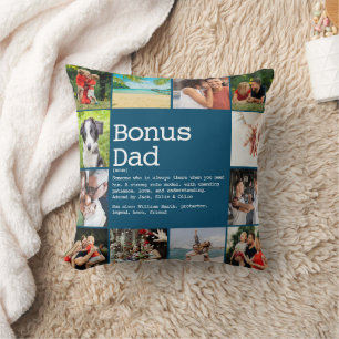 Bonus Vater Stepdad Definition Foto Collage Blue Kissen