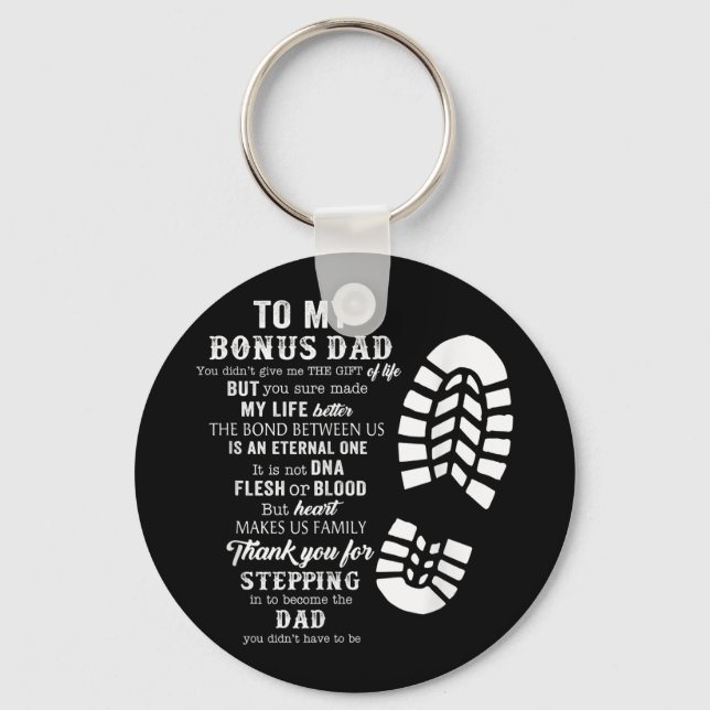 Bonus Vater Vathers Day-Geschenk von Stepdad für D Schlüsselanhänger (Vorderseite)