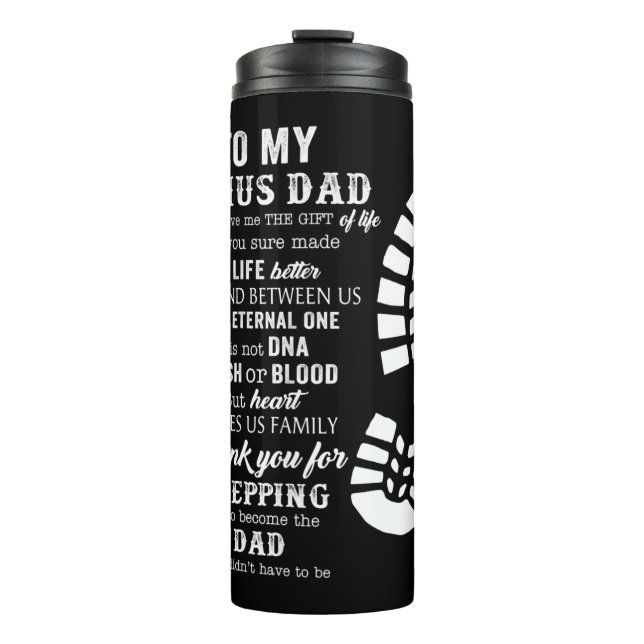 Bonus Vater Vathers Day-Geschenk von Stepdad für D Thermosbecher (Vorderseite)