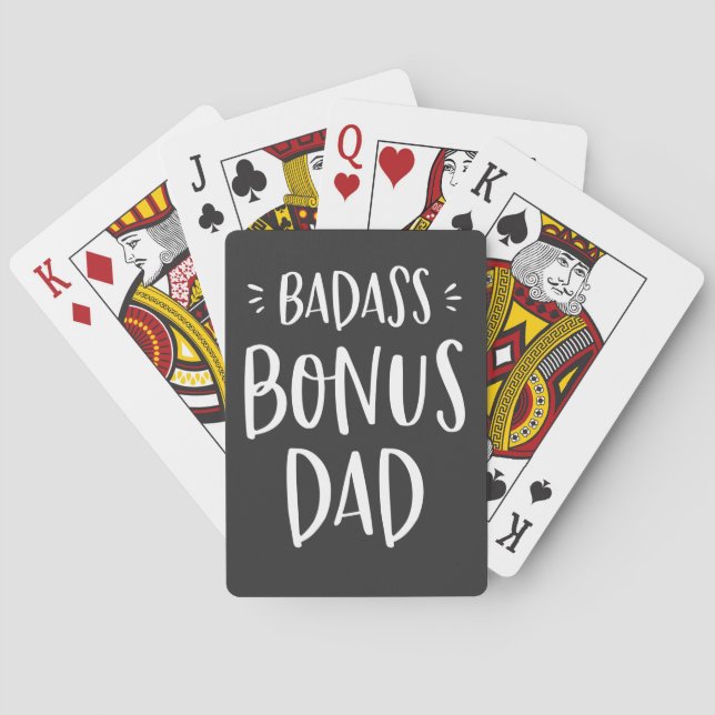 Bonus Vater Zitat Stepfather Cool Stepdad Geschenk Spielkarten (Rückseite)