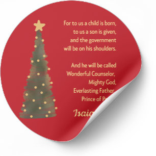 Bonus: Weihnachtssticker Jesaja 9,6 Runder Aufkleber