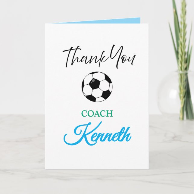 Bonuskarte für Fußballtrainer, Dankeschön-Karte Ankündigung (Vorderseite)