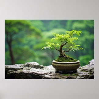 Bonzai Pflanze Ruhige Friedliche Natur Poster