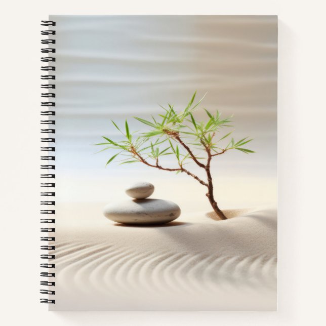 Bonzai Pflanze Wind Tranquil Friedlich Notizbuch (Vorderseite)
