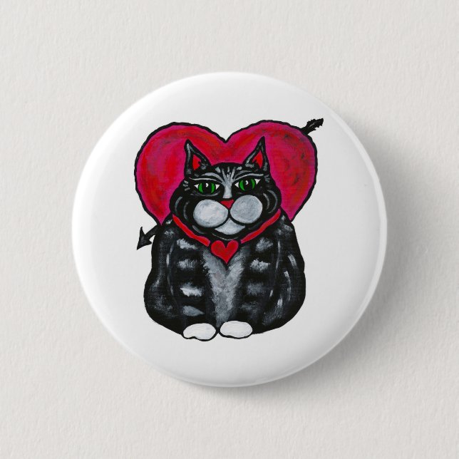 Bonze und Herz-Valentinstag-Knopf Button (Vorderseite)