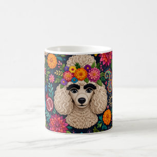 Boo22 Künstler Pudel Boho Floral – Bunter Pudel Kaffeetasse