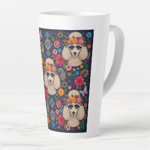 Boo22 Künstler Pudel Boho Floral – Bunter Pudel  Milchtasse