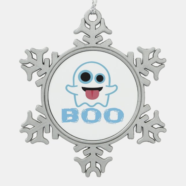 Boo Albern Funny Meme Schneeflocken Zinn-Ornament (Vorderseite)